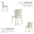 TECTAKE - 6 chaises rembourrées en velours forme ergonomique blanc/doré - vignette
