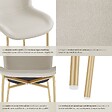 TECTAKE - 6 chaises rembourrées en velours forme ergonomique blanc/doré - vignette