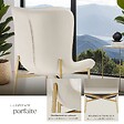 TECTAKE - 6 chaises rembourrées en velours forme ergonomique blanc/doré - vignette