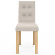 ID MARKET - Lot de 6 chaises POLGA capitonnées beiges pour salle à manger - vignette