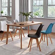 ID MARKET - Lot de 4 chaises scandinaves SARA mix color gris foncé, gris clair, blanc et bleu - vignette