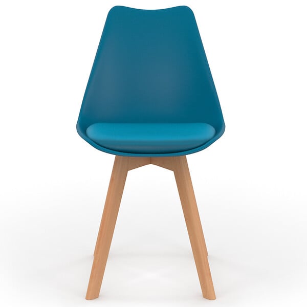 ID MARKET - Lot de 4 chaises scandinaves SARA mix color gris foncé, gris clair, blanc et bleu - large