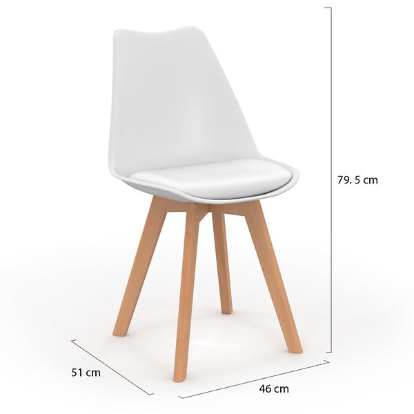 ID MARKET - Lot de 4 chaises scandinaves SARA mix color gris foncé, gris clair, blanc et bleu - large