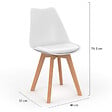ID MARKET - Lot de 4 chaises scandinaves SARA mix color gris foncé, gris clair, blanc et bleu - vignette