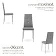 TECTAKE - Ensemble 4 chaises de salle à manger aspect cuir à paillettes gris - vignette