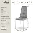 TECTAKE - Ensemble 4 chaises de salle à manger aspect cuir à paillettes gris - vignette