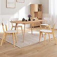 ID MARKET - Lot de 4 chaises scandinaves FREJA bicolore blanc et bois pour salle à manger - vignette