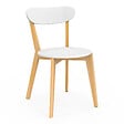 ID MARKET - Lot de 4 chaises scandinaves FREJA bicolore blanc et bois pour salle à manger - vignette