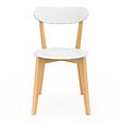 ID MARKET - Lot de 4 chaises scandinaves FREJA bicolore blanc et bois pour salle à manger - vignette
