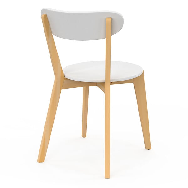 ID MARKET - Lot de 4 chaises scandinaves FREJA bicolore blanc et bois pour salle à manger - large