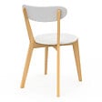 ID MARKET - Lot de 4 chaises scandinaves FREJA bicolore blanc et bois pour salle à manger - vignette