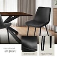 TECTAKE - Lot 4 chaises assise ergonomique rembourrée aspect velours noir - vignette