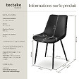 TECTAKE - Lot 4 chaises assise ergonomique rembourrée aspect velours noir - vignette