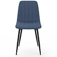 ID MARKET - Lot de 6 chaises MIRA en tissu bleu pour salle à manger - vignette