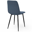 ID MARKET - Lot de 6 chaises MIRA en tissu bleu pour salle à manger - vignette