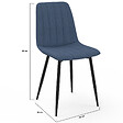 ID MARKET - Lot de 6 chaises MIRA en tissu bleu pour salle à manger - vignette