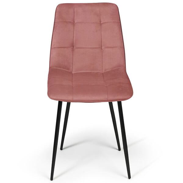 ID MARKET - Lot de 4 chaises MILA en velours mix color bleu x2, jaune ocre, rose - large
