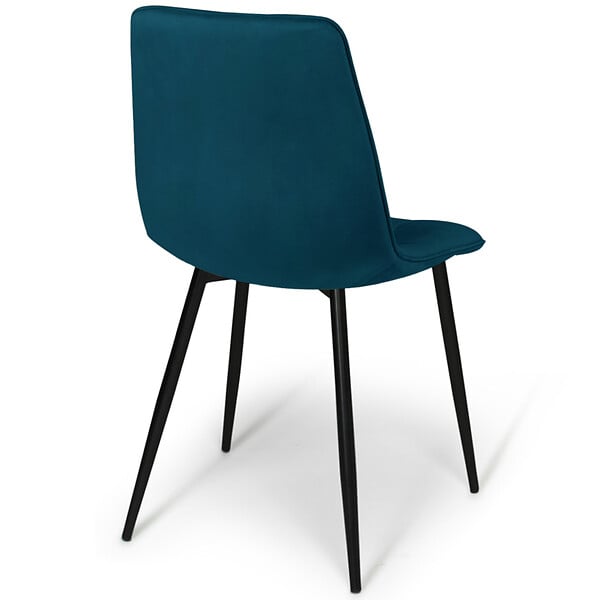 ID MARKET - Lot de 4 chaises MILA en velours mix color bleu x2, jaune ocre, rose - large