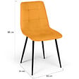 ID MARKET - Lot de 4 chaises MILA en velours mix color bleu x2, jaune ocre, rose - vignette