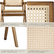 TECTAKE - Lot 6 chaises de salle à manger cannage viennois boho chêne clair - vignette