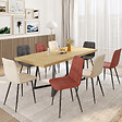 ID MARKET - Lot de 8 chaises MILA en velours mix color terracotta x3, gris foncé x2, et beige x3 - vignette