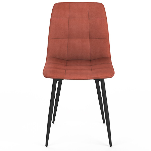 ID MARKET - Lot de 8 chaises MILA en velours mix color terracotta x3, gris foncé x2, et beige x3 - large