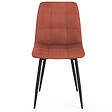 ID MARKET - Lot de 8 chaises MILA en velours mix color terracotta x3, gris foncé x2, et beige x3 - vignette