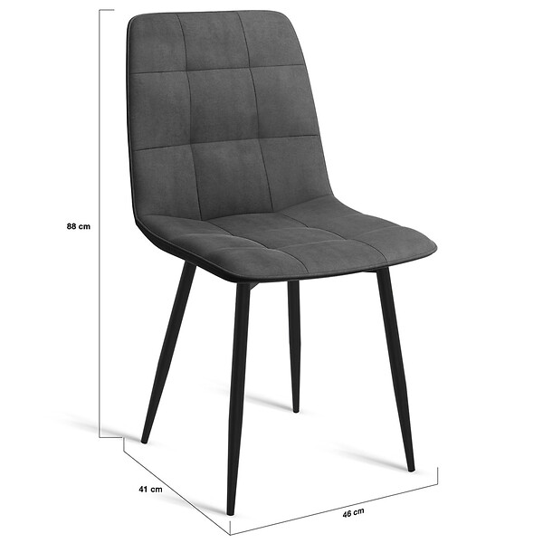 ID MARKET - Lot de 8 chaises MILA en velours mix color terracotta x3, gris foncé x2, et beige x3 - large