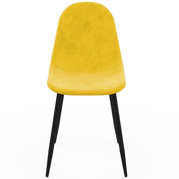 ID MARKET - Lot de 6 chaises DALI en velours mix color bleu, gris foncé, gris clair et jaune - large