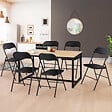 ID MARKET - Lot de 6 chaises pliantes KITY noires en PU - vignette