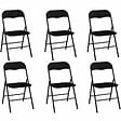 ID MARKET - Lot de 6 chaises pliantes KITY noires en PU - vignette
