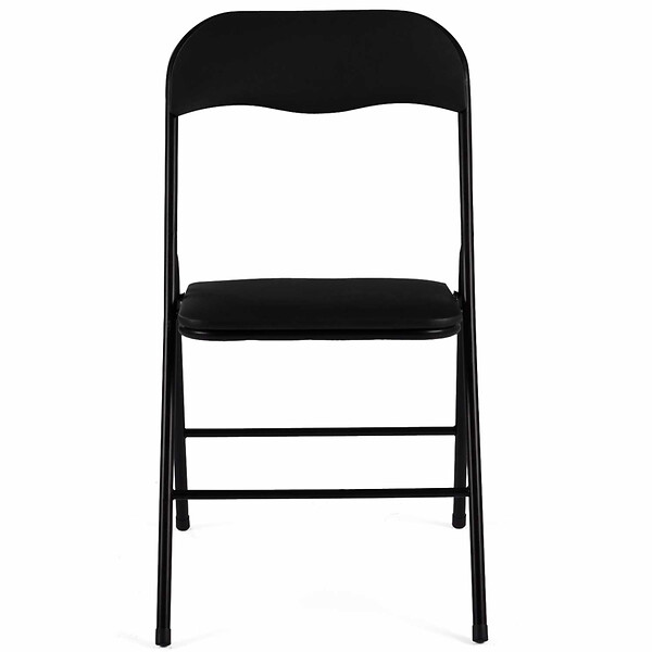 ID MARKET - Lot de 6 chaises pliantes KITY noires en PU - large