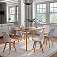 ID MARKET - Lot de 6 chaises scandinaves SARA mix color pastel rose x2, gris clair x2 et blanc x2 - vignette