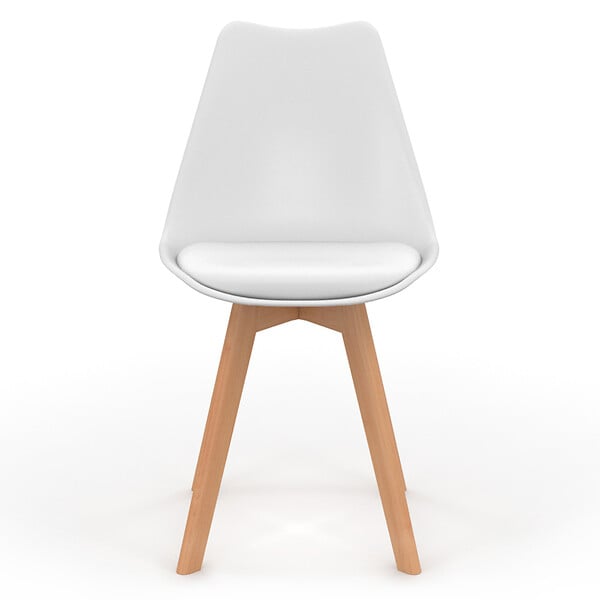 ID MARKET - Lot de 6 chaises scandinaves SARA mix color pastel rose x2, gris clair x2 et blanc x2 - large
