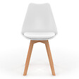 ID MARKET - Lot de 6 chaises scandinaves SARA mix color pastel rose x2, gris clair x2 et blanc x2 - vignette