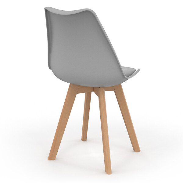 ID MARKET - Lot de 6 chaises scandinaves SARA mix color pastel rose x2, gris clair x2 et blanc x2 - large