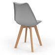 ID MARKET - Lot de 6 chaises scandinaves SARA mix color pastel rose x2, gris clair x2 et blanc x2 - vignette