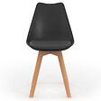 ID MARKET - Lot de 8 chaises scandinaves SARA noires pour salle à manger - vignette