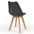ID MARKET - Lot de 8 chaises scandinaves SARA noires pour salle à manger - vignette