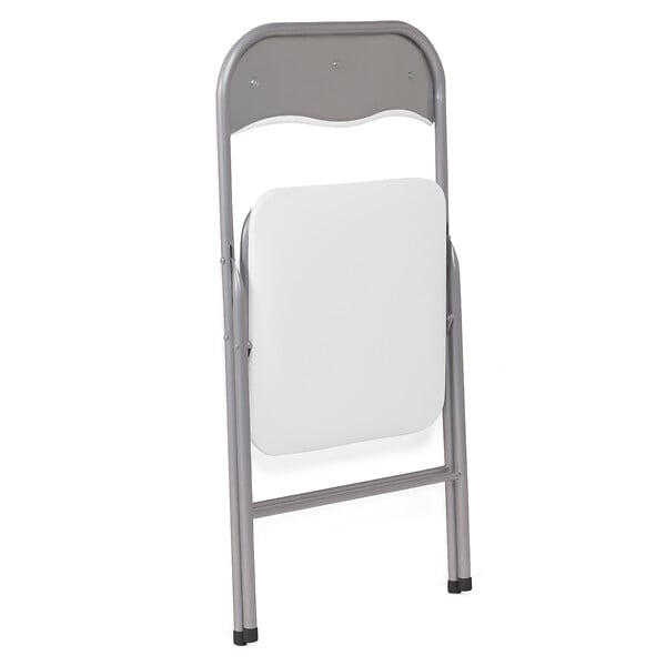 ID MARKET - Lot de 6 chaises pliantes KITY blanches en PU - large