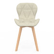 ID MARKET - Lot de 6 chaises ROBINE en tissu beige pour salle à manger - vignette