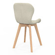 ID MARKET - Lot de 6 chaises ROBINE en tissu beige pour salle à manger - vignette