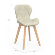 ID MARKET - Lot de 6 chaises ROBINE en tissu beige pour salle à manger - vignette