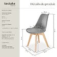 TECTAKE - Lot 6 chaises salle à manger style scandinave forme ergonomique gris - vignette