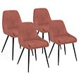 ID MARKET - Lot de 4 chaises THALYA en velours terracotta avec accoudoirs - vignette