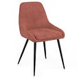 ID MARKET - Lot de 4 chaises THALYA en velours terracotta avec accoudoirs - vignette