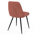 ID MARKET - Lot de 4 chaises THALYA en velours terracotta avec accoudoirs - vignette