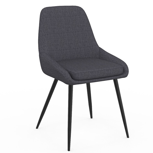 ID MARKET - Lot de 6 chaises THALYA en tissu gris avec accoudoirs - large