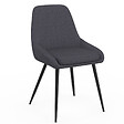 ID MARKET - Lot de 6 chaises THALYA en tissu gris avec accoudoirs - vignette