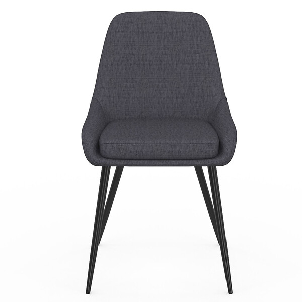 ID MARKET - Lot de 6 chaises THALYA en tissu gris avec accoudoirs - large
